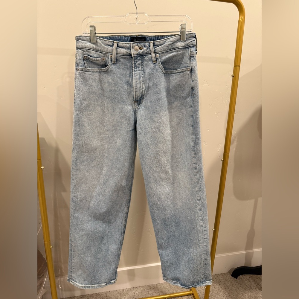 Free Assembly Light Blue Women's Jeans | Super High Crop Wide Straight | Size 10